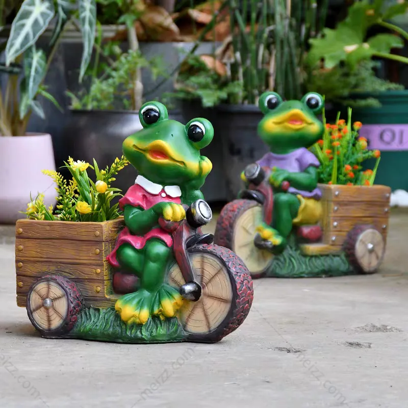 outdoor frog planter