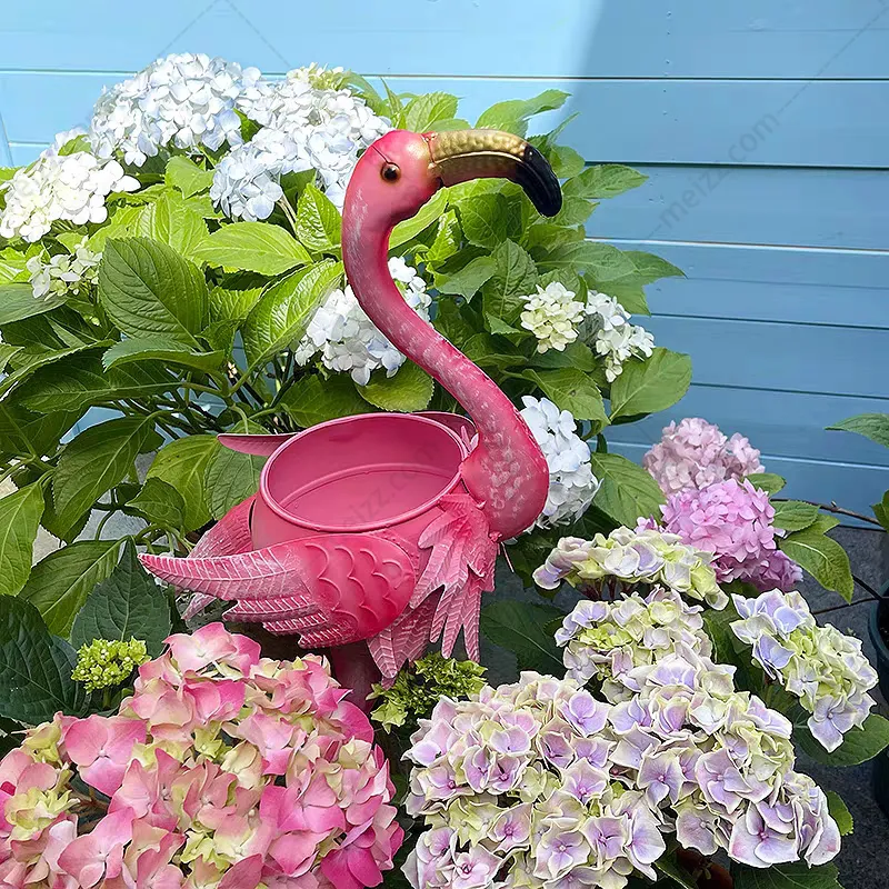 pink flamingo flower pot