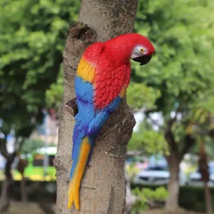 hanging parrot statue
