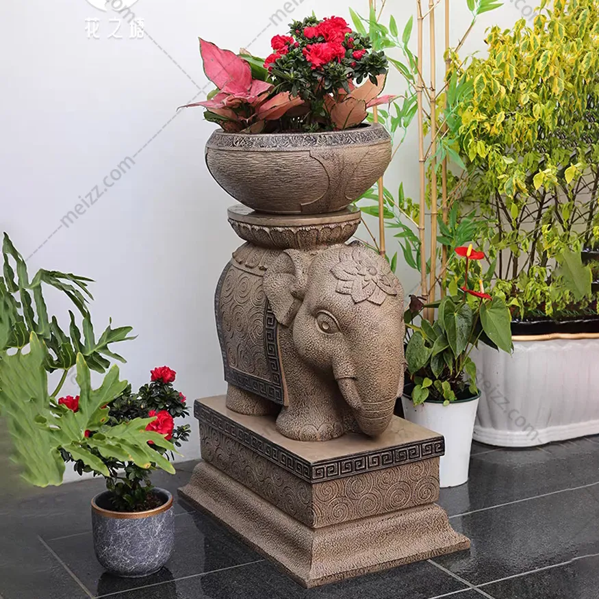elephant pedestal plant stand