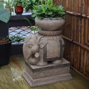 elephant pedestal plant stand