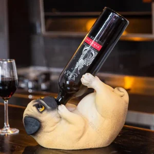 pug wine bottle holder