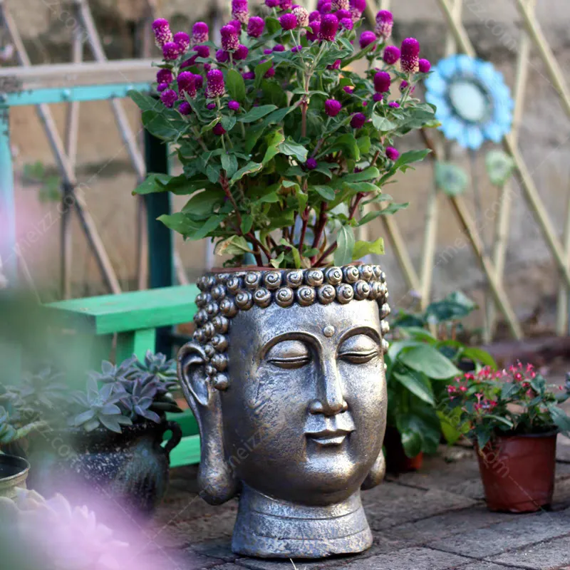 buddha head flower pot