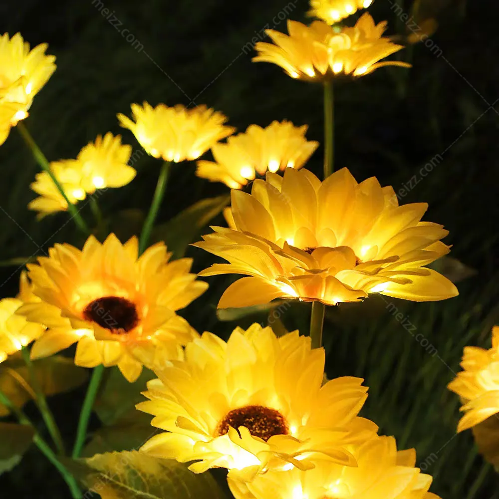 solar powered sunflower lights