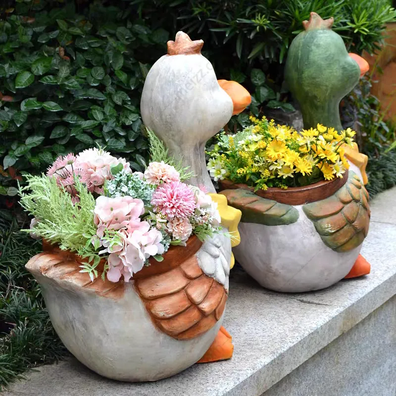 duck shaped flower pot