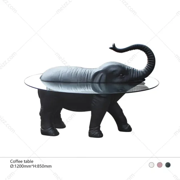 elephant glass coffee table