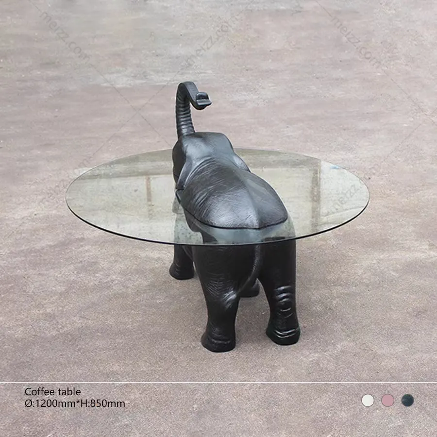 elephant glass coffee table