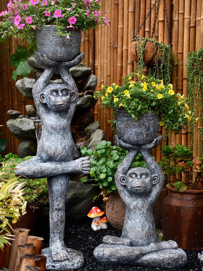 monkey plant pot