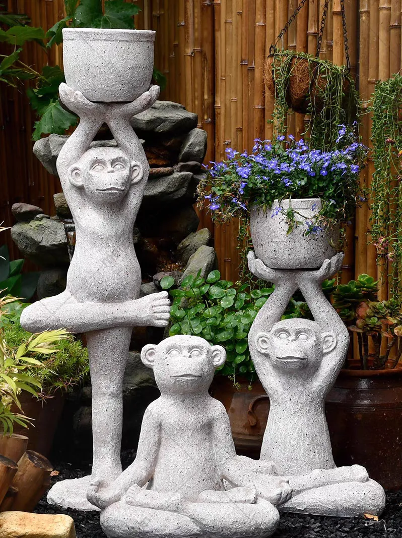 monkey plant pot