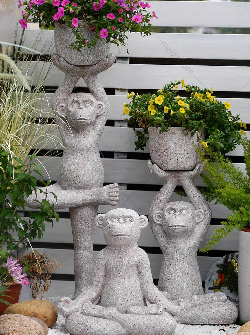 monkey plant pot