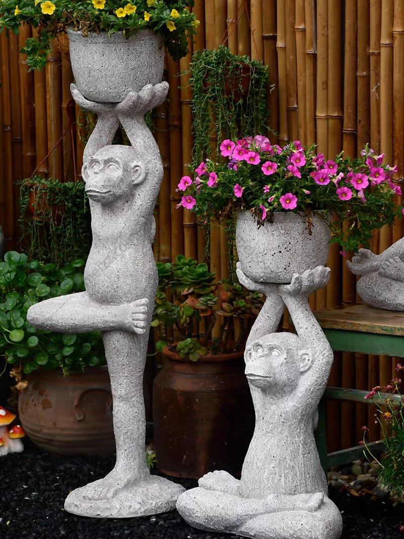 monkey plant pot