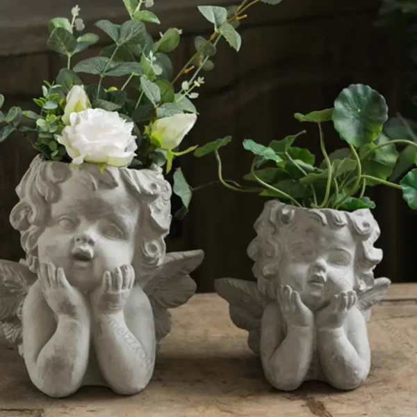 cherub head planter