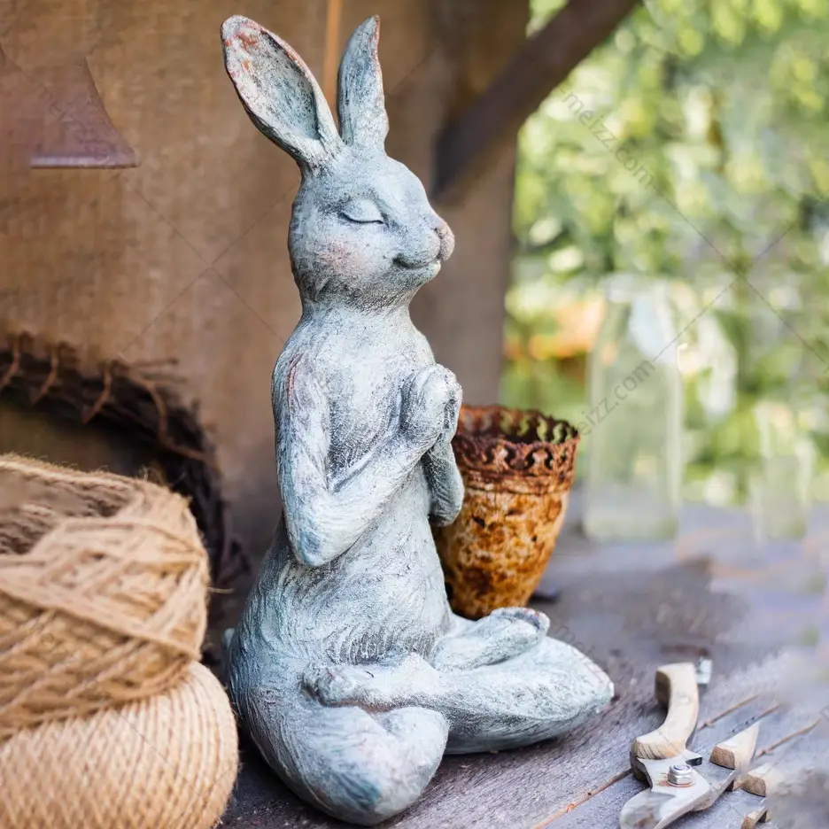 yoga rabbit statue