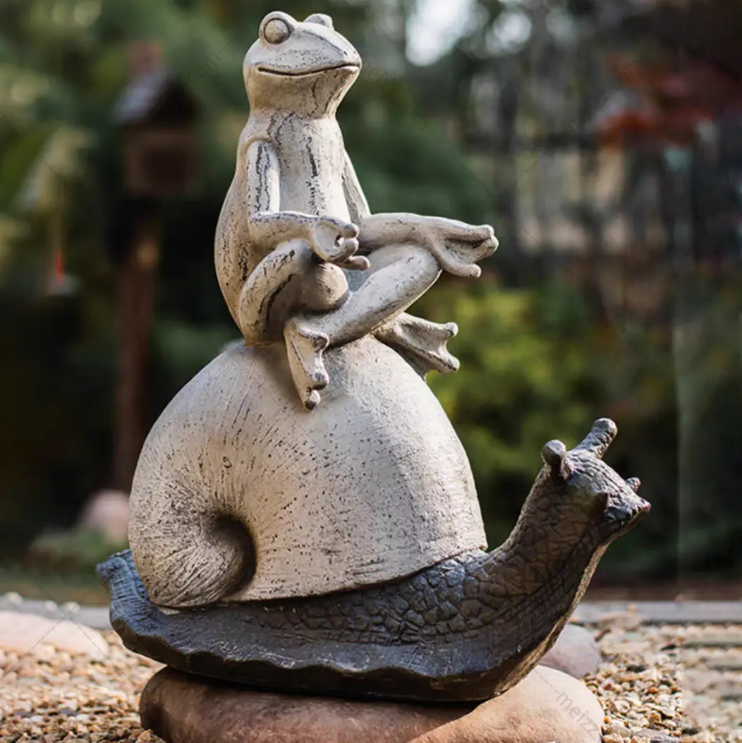 frog doing yoga statue