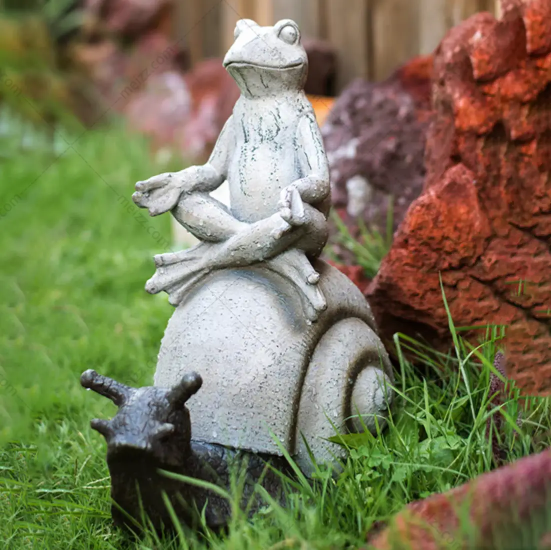 frog doing yoga statue