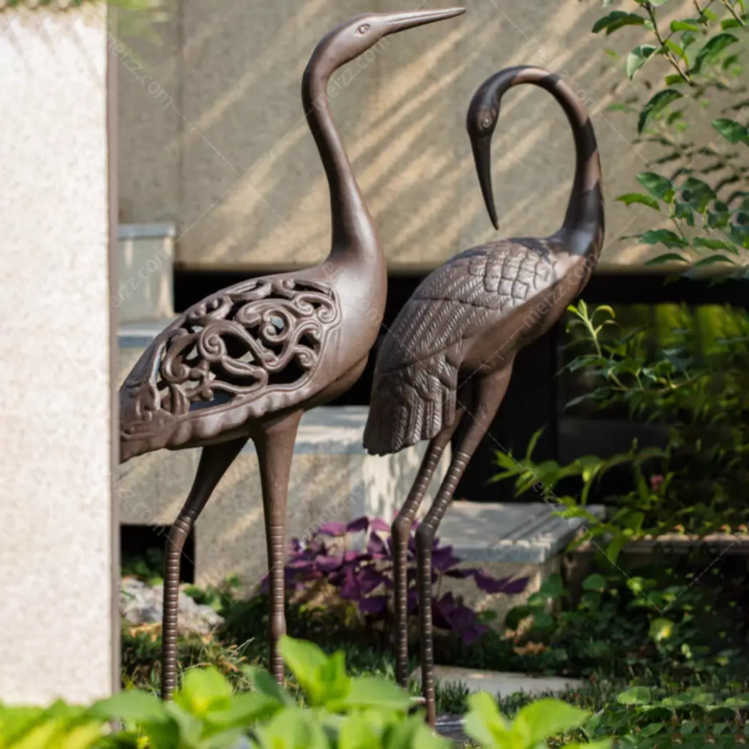 Metal Crane Garden Ornament