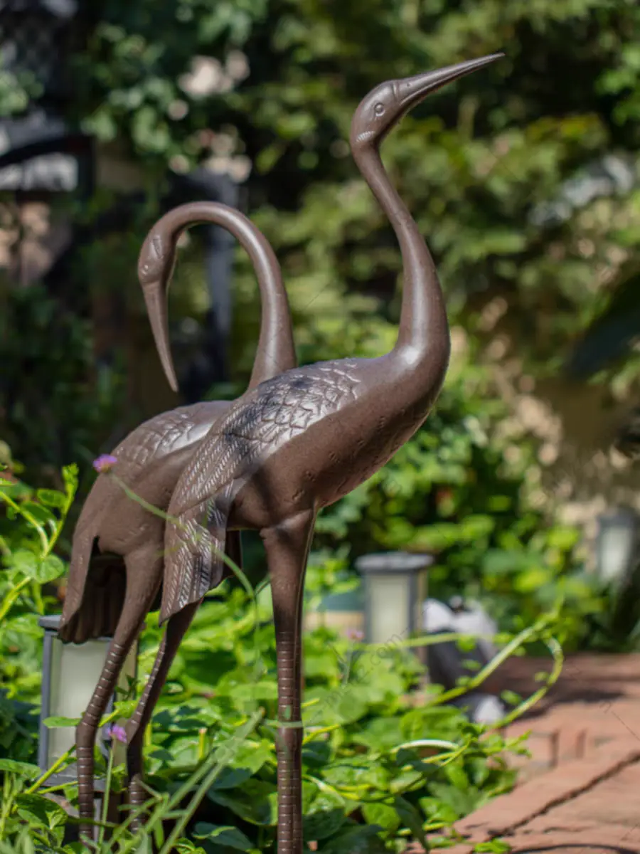 Metal Crane Garden Ornament