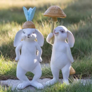 yard bunny statues