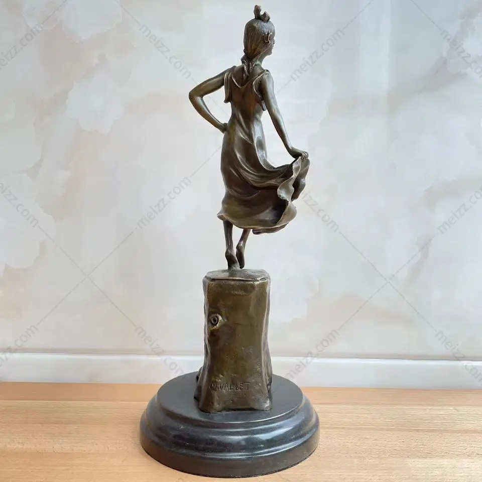 art deco dancing lady figurine bronze