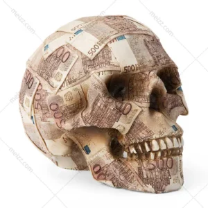 halloween human skull statue