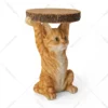Resin Realistic Sculptural Cat End Table