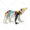 Painted Polar Bear Statue Home Decor