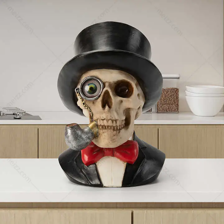 gentleman skeleton statue