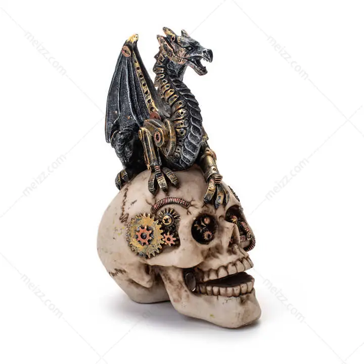 dragon on skull statue