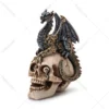Resin Dragon on Skull Statue