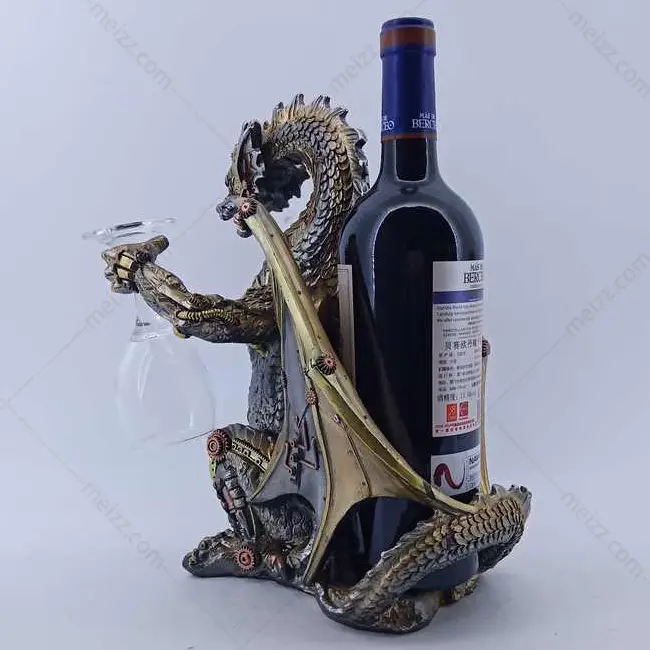 dragon wine bottle and glass holder