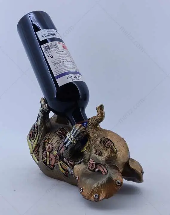 elephant holding wine bottle