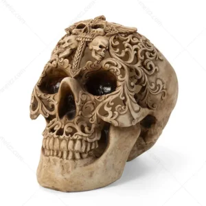 Halloween Human Skull Statue