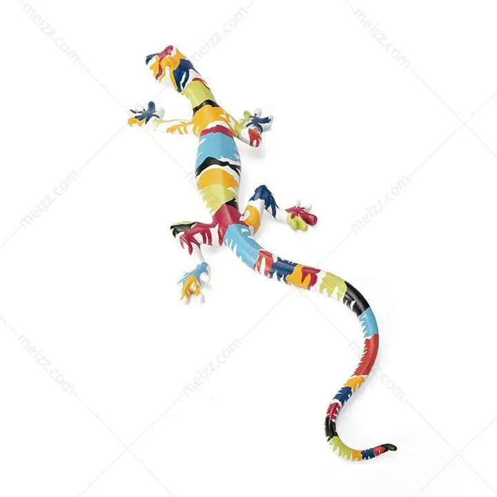 painted figure gecko statue
