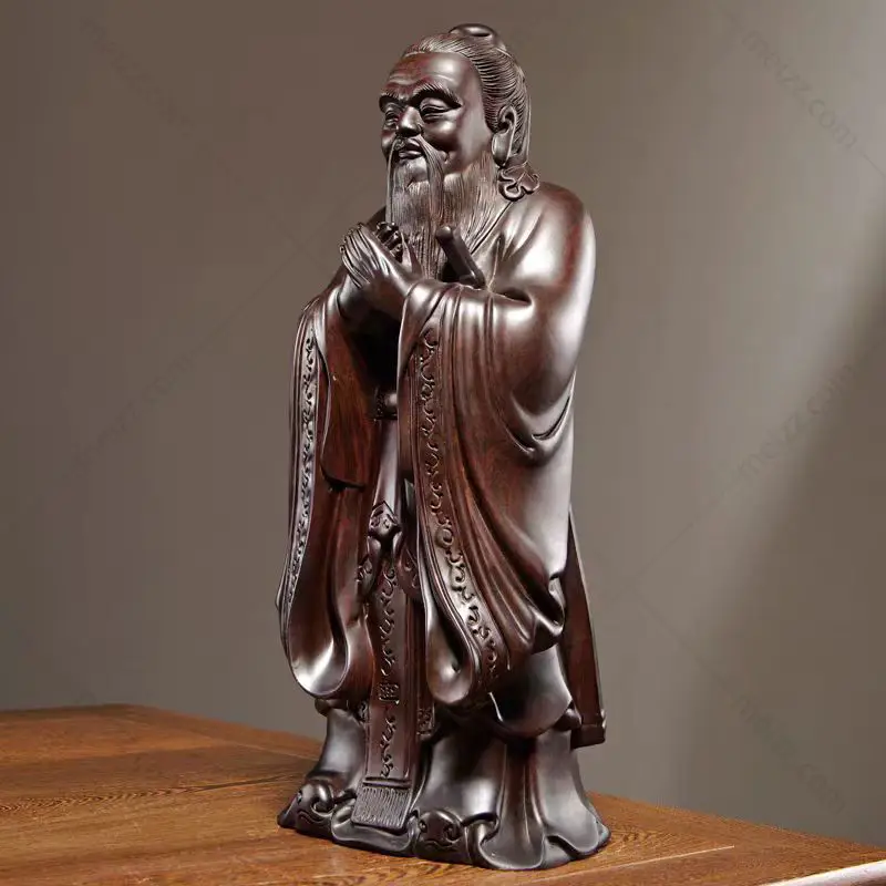 Confucius Wooden Statue