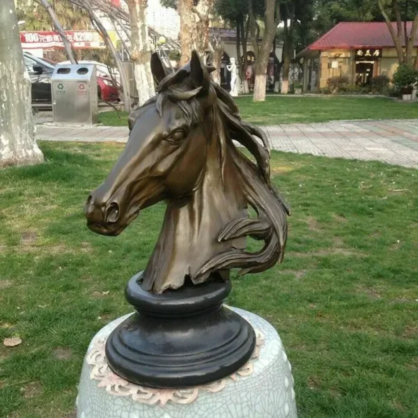  bronze horse head statue