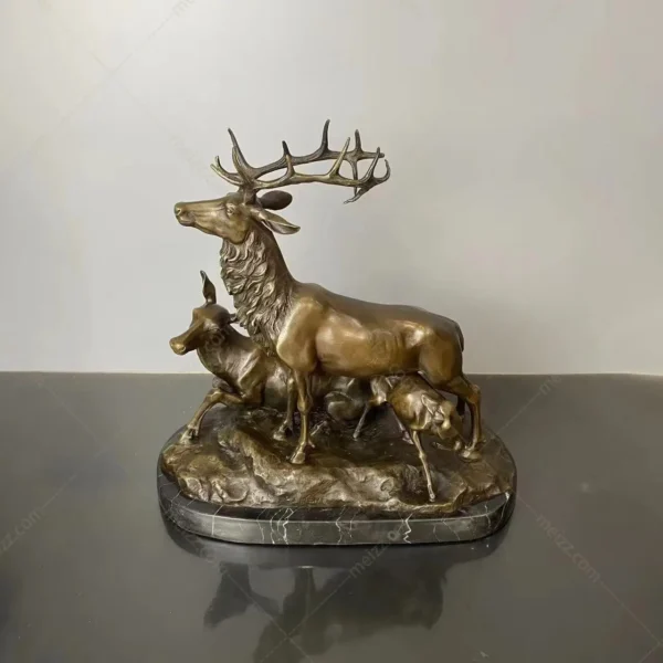 Small Bronze Deer Statue