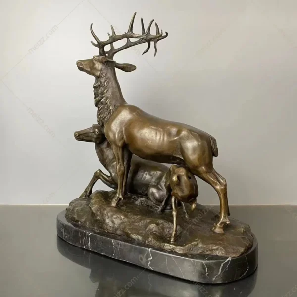 Small Bronze Deer Statue