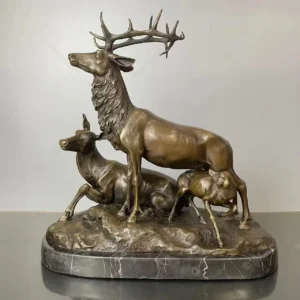 Small Bronze Deer Statue