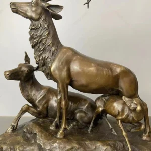 Small Bronze Deer Statue