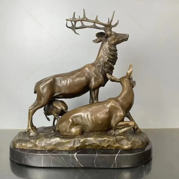 Small Bronze Deer Statue