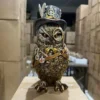 Resin Steampunk Owl Statue