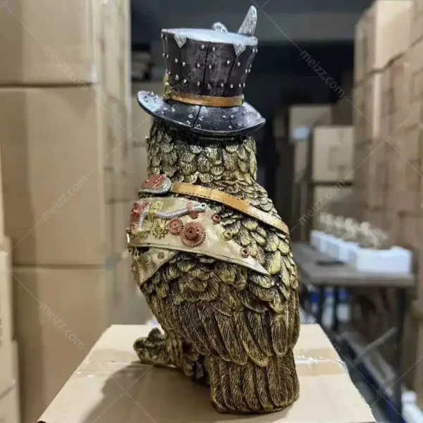 steampunk owl statue