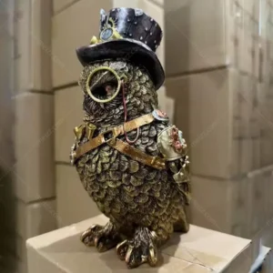 steampunk owl statue