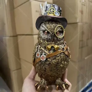 steampunk owl statue