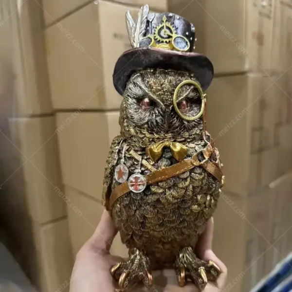 steampunk owl statue