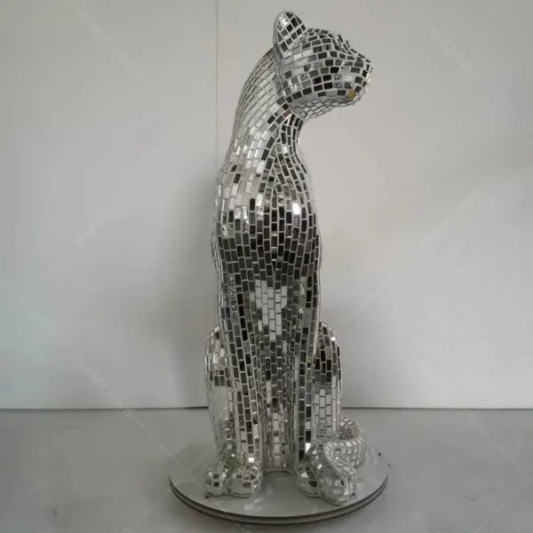 Silver Panther Statue