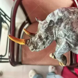 brass rhino statue