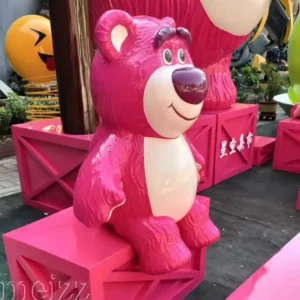 pink bear statue