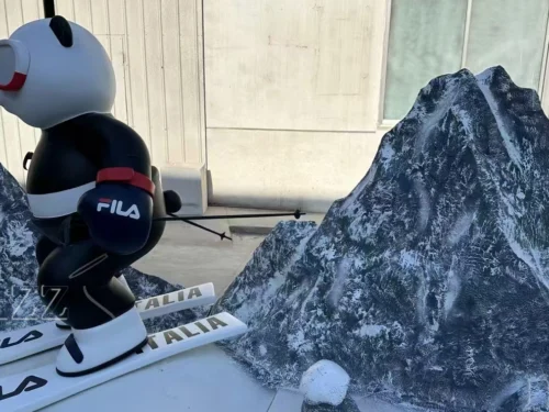 The Custom Made Skiing Outdoor Panda Statue