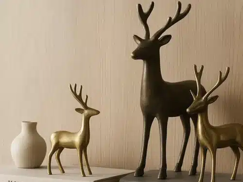 Brass Reindeer Statues